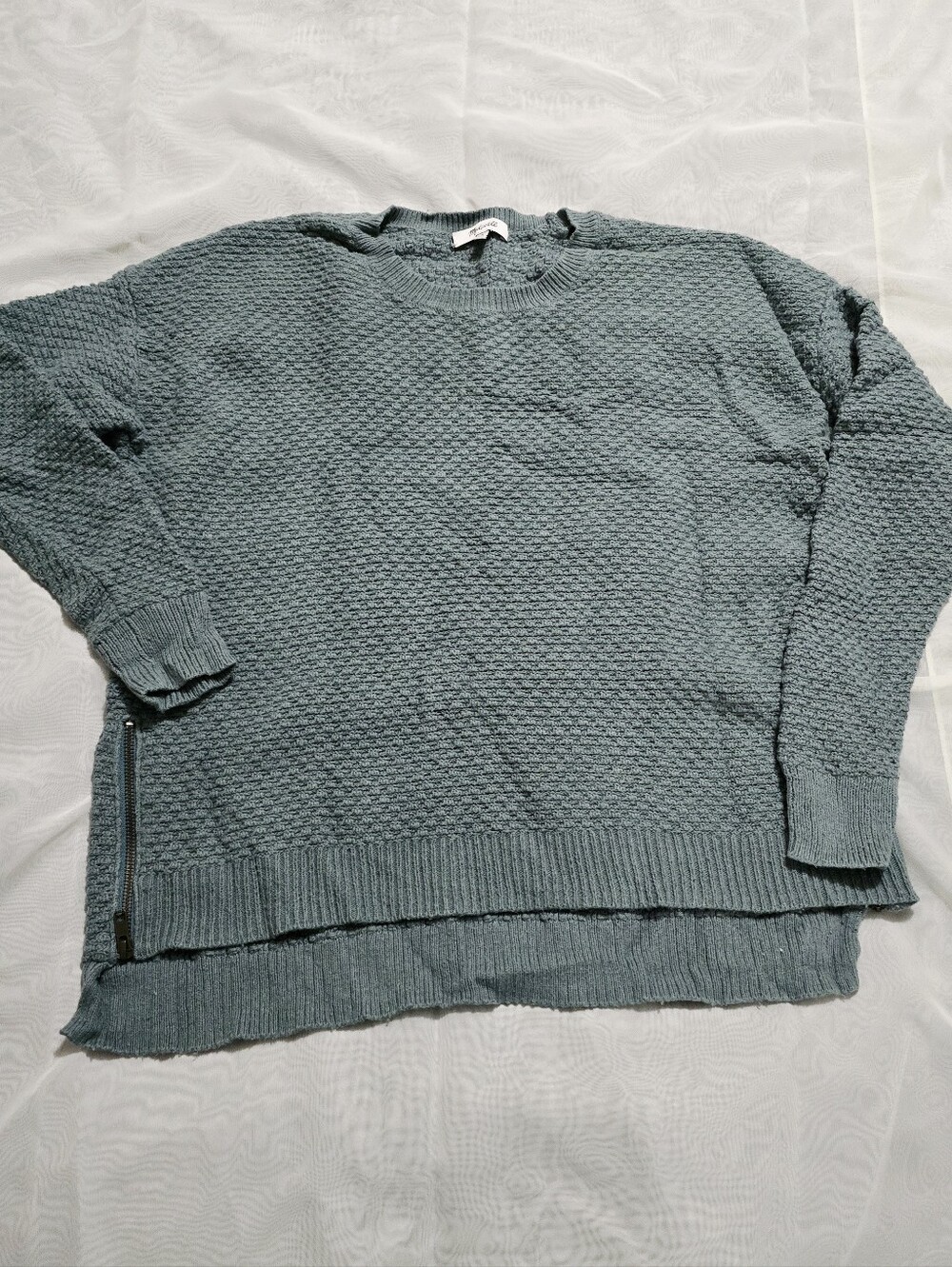 Madewell Green Blue Knit Crewneck Sweater Pullover
